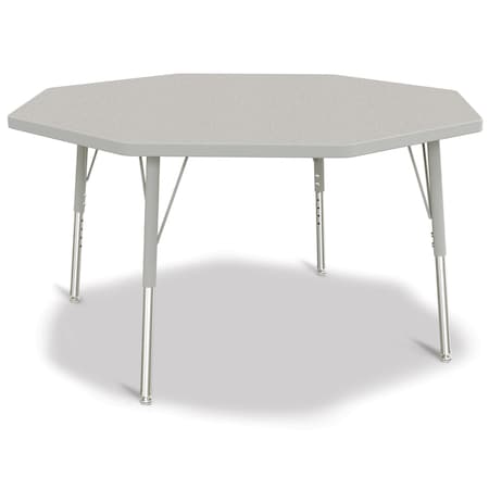 Jonti-Craft Berries Octagon Activity Table, 48 in. x 48 in., E-height, Freckled Gray/Gray/Gray 6428JCE000